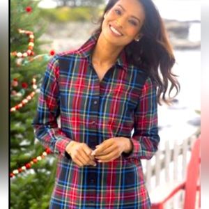 J. Crew ladies tartan button up shirt size large. Pristine/like new condition.